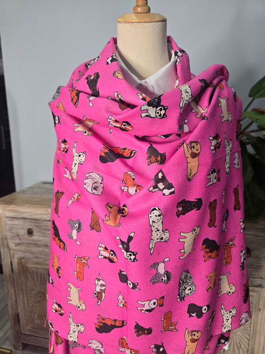 Pink Dog and Cat Scarf