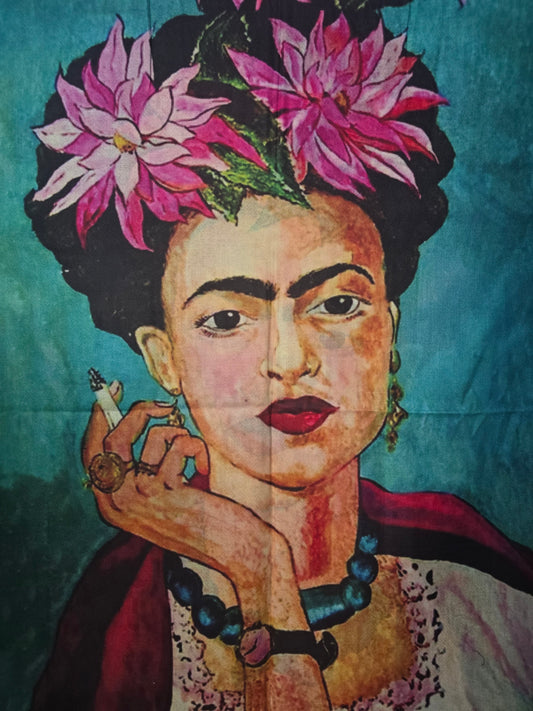 Frieda Turquoise Portrait Scarf