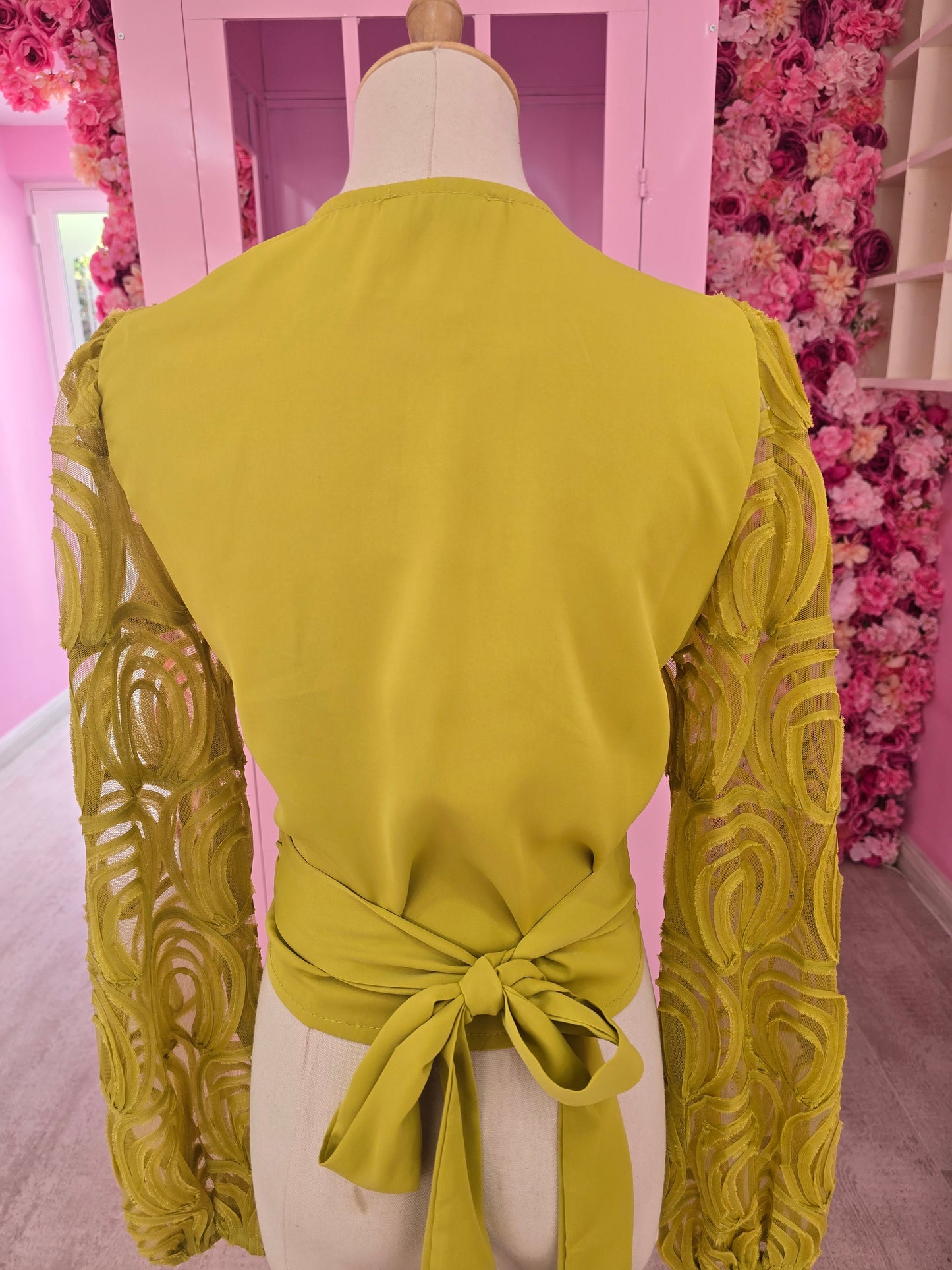 Chartreuse Wrap Blouse