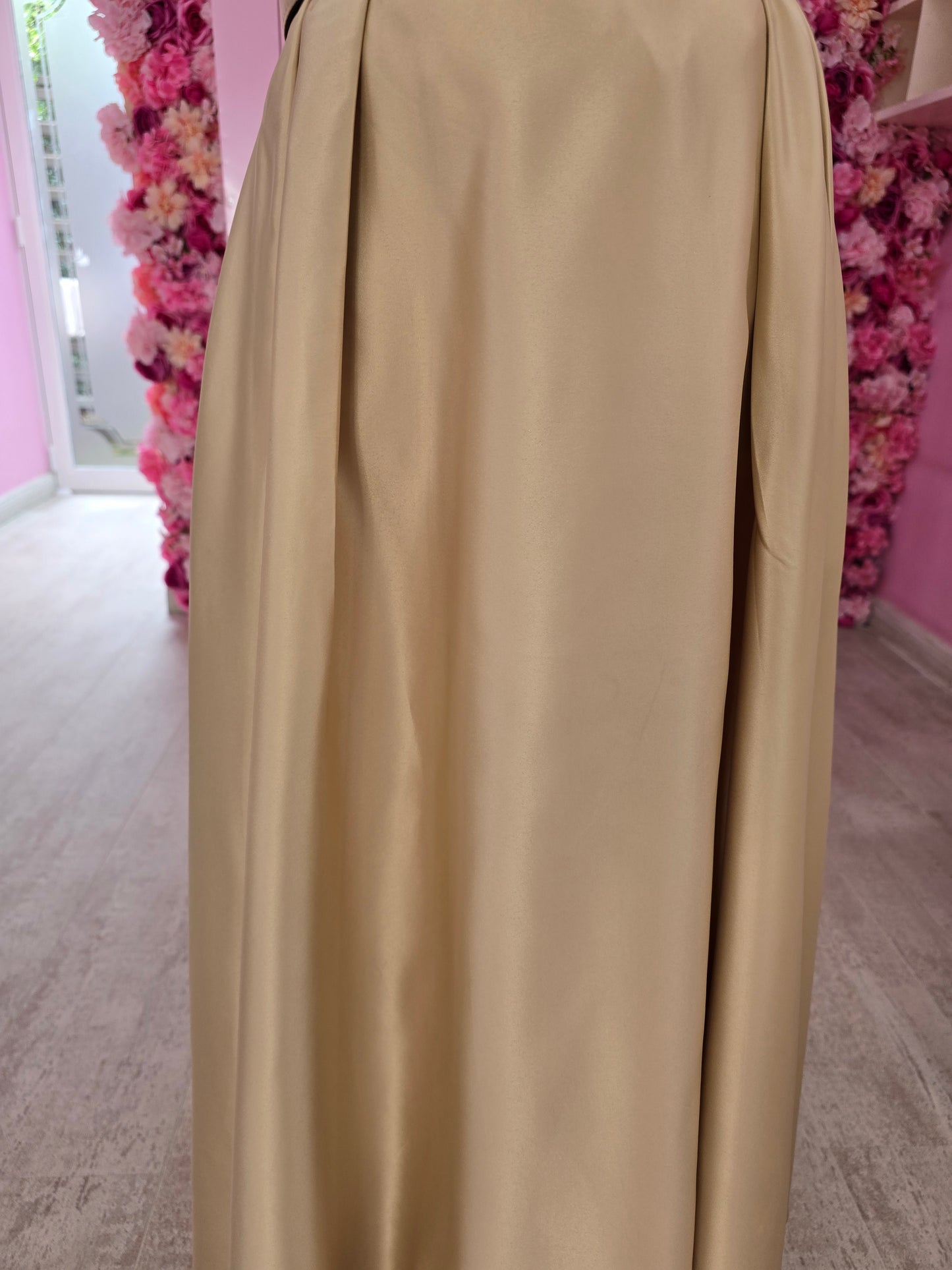 Champagne A-Line Silk Skirt (without belt)