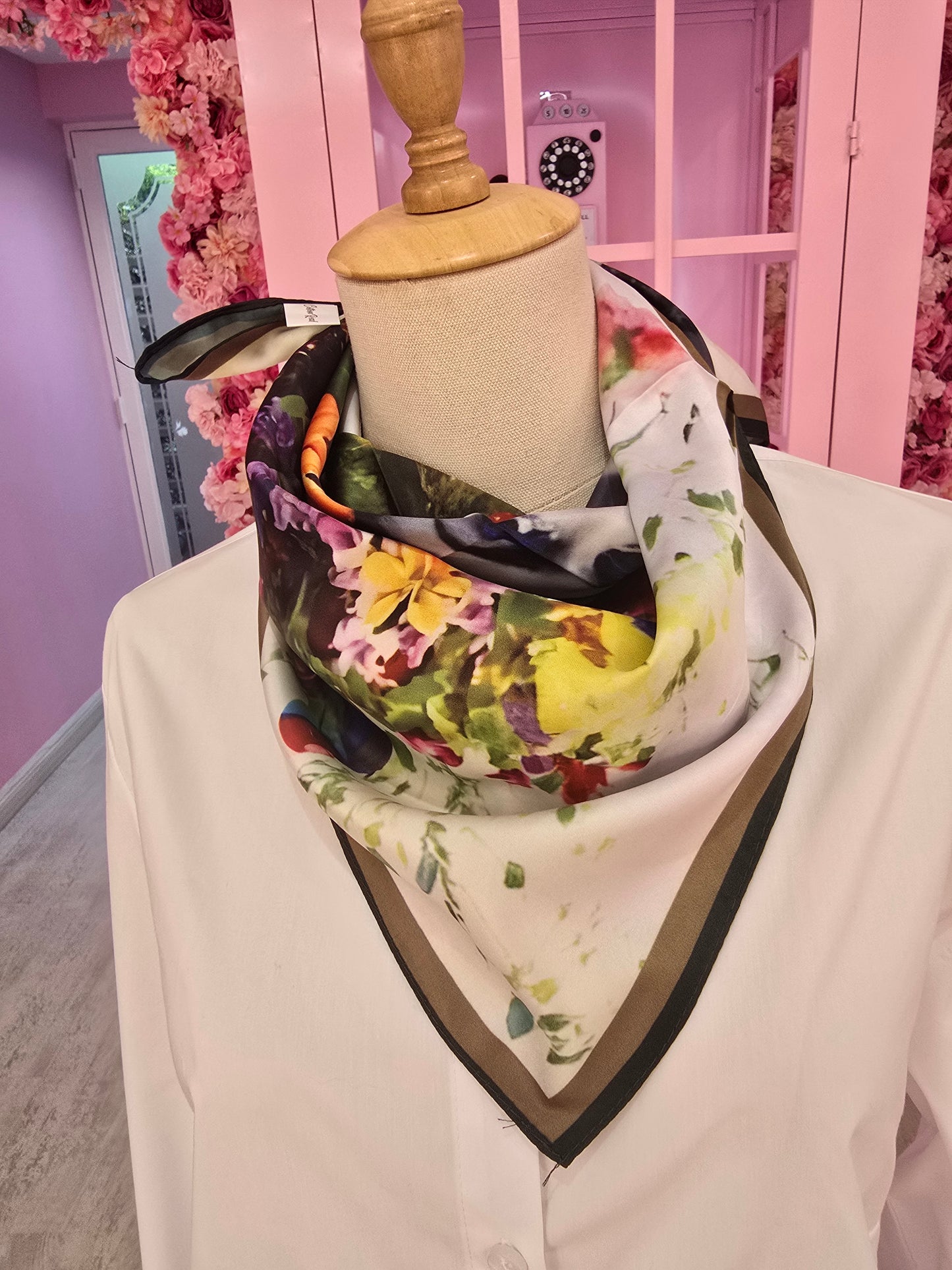 Frieda Bouquet Mini Silk Scarf