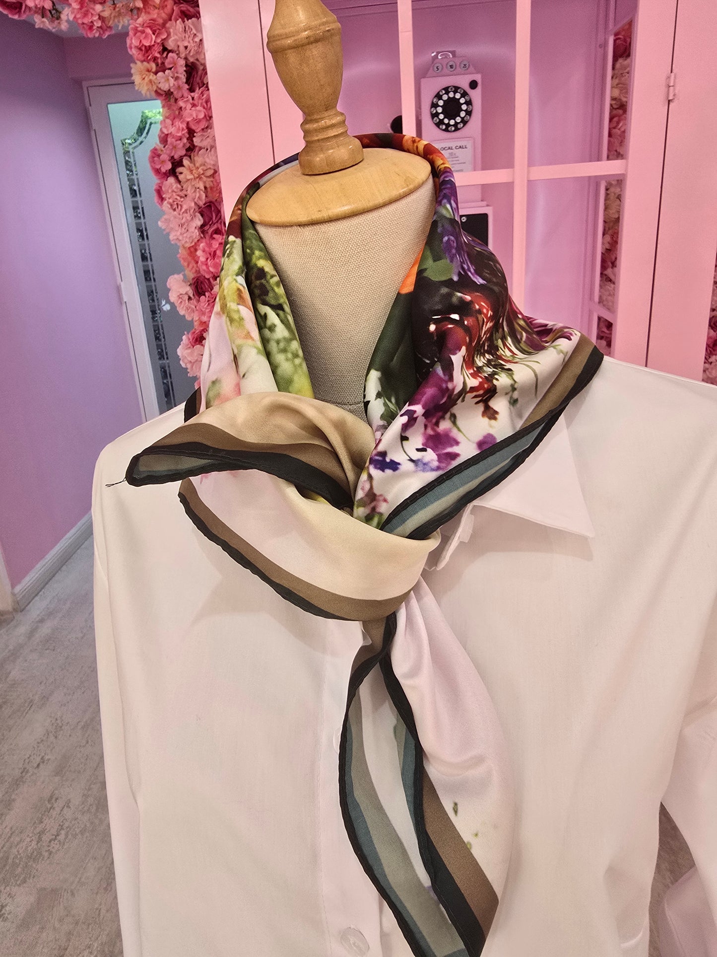 Frieda Bouquet Mini Silk Scarf