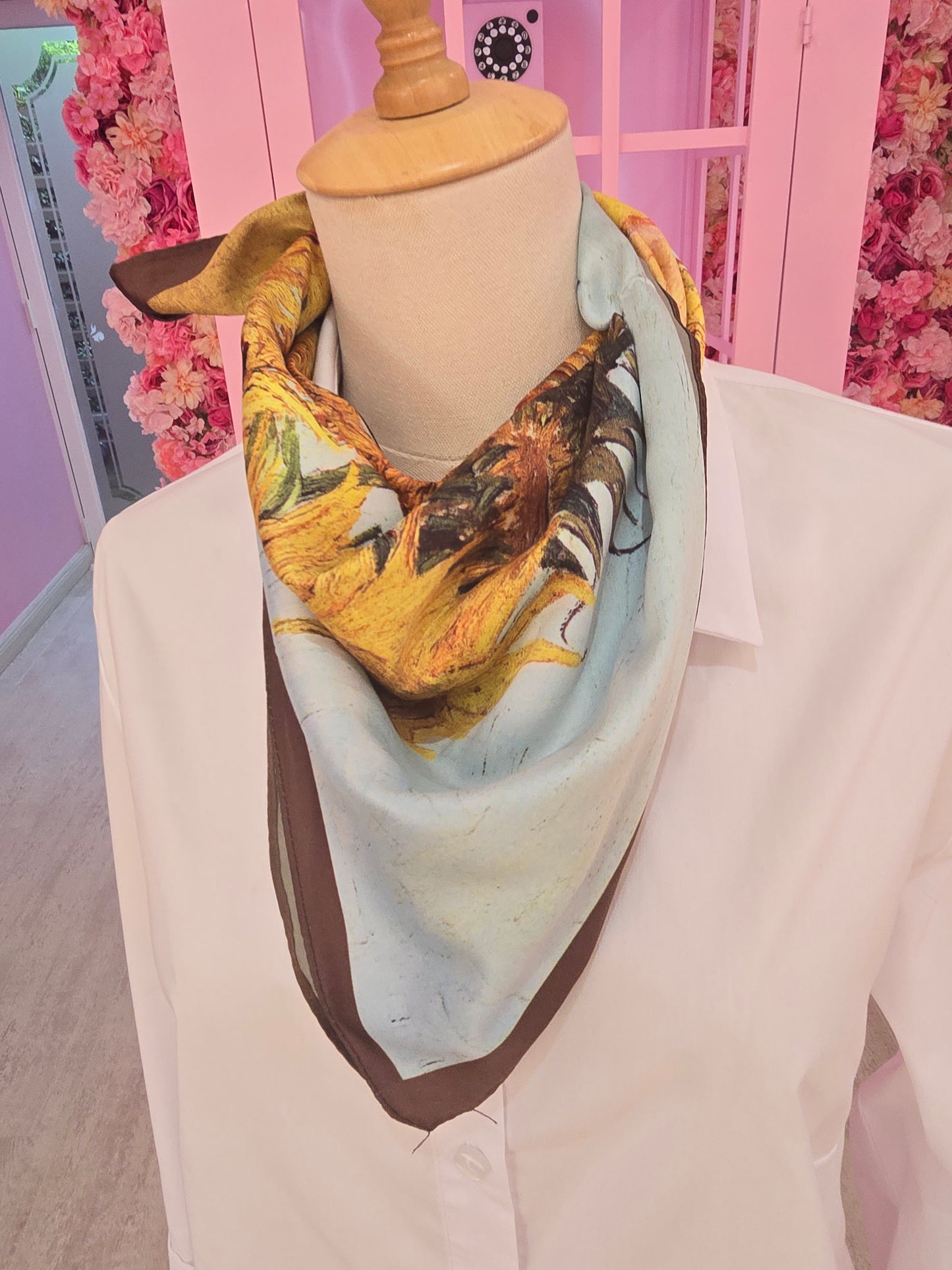 Van Gogh Sunflowers Mini Silk Scarf
