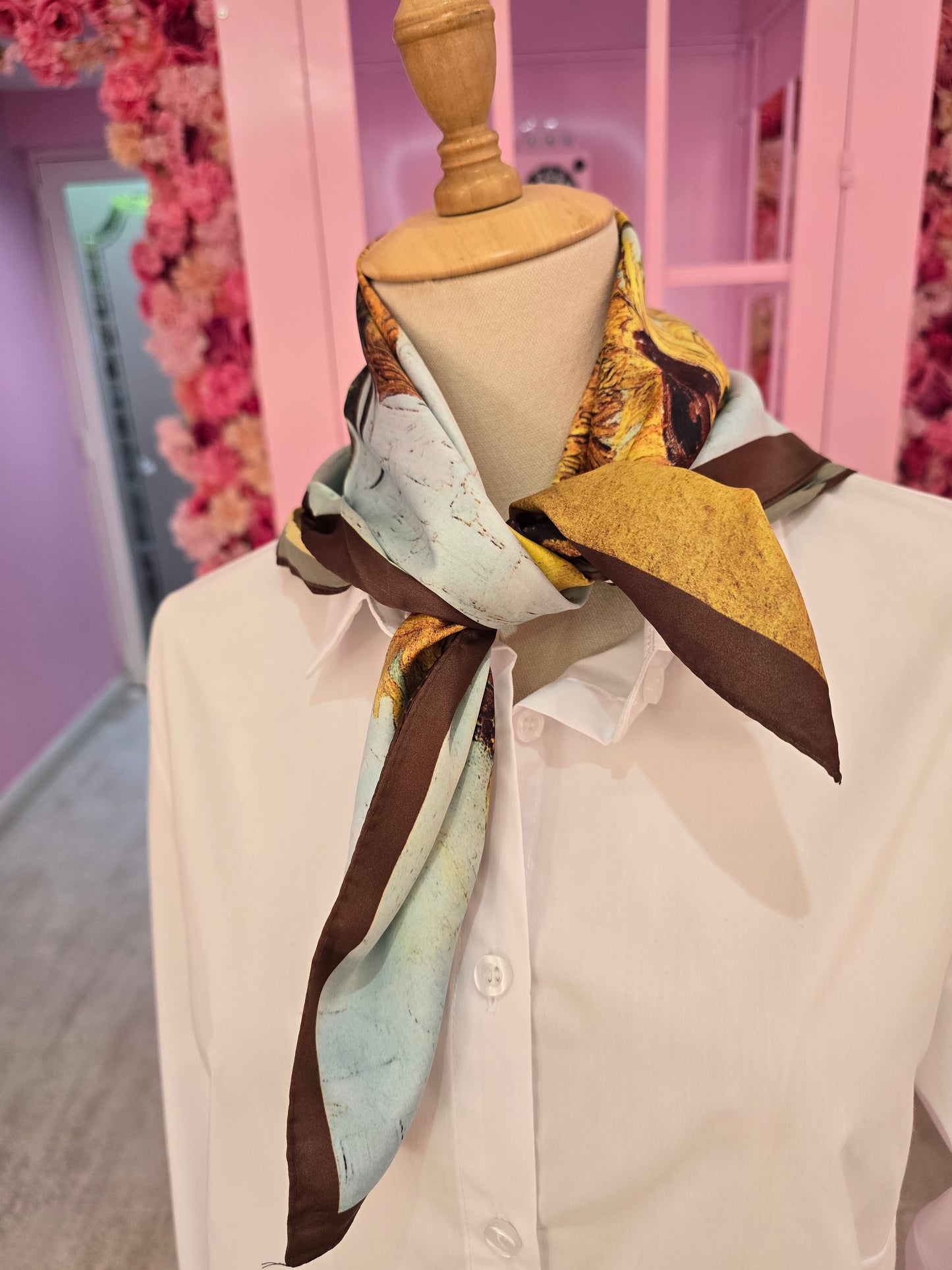 Van Gogh Sunflowers Mini Silk Scarf