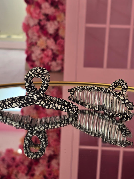 Black and White Dots - Hair Grip