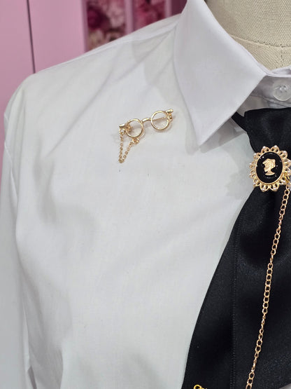 Mini Glasses Broach (Necktie not included)
