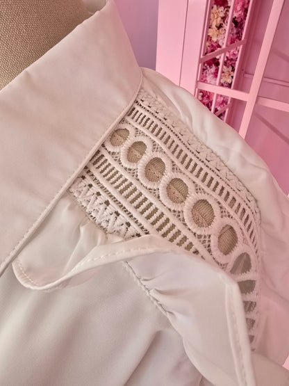 White Ruffle Blouse