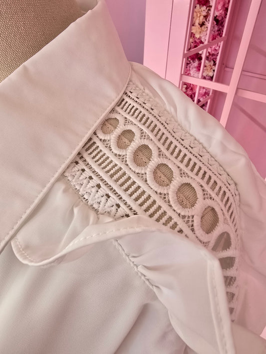 White Ruffle Blouse