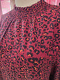 Maroon leopard print blouse