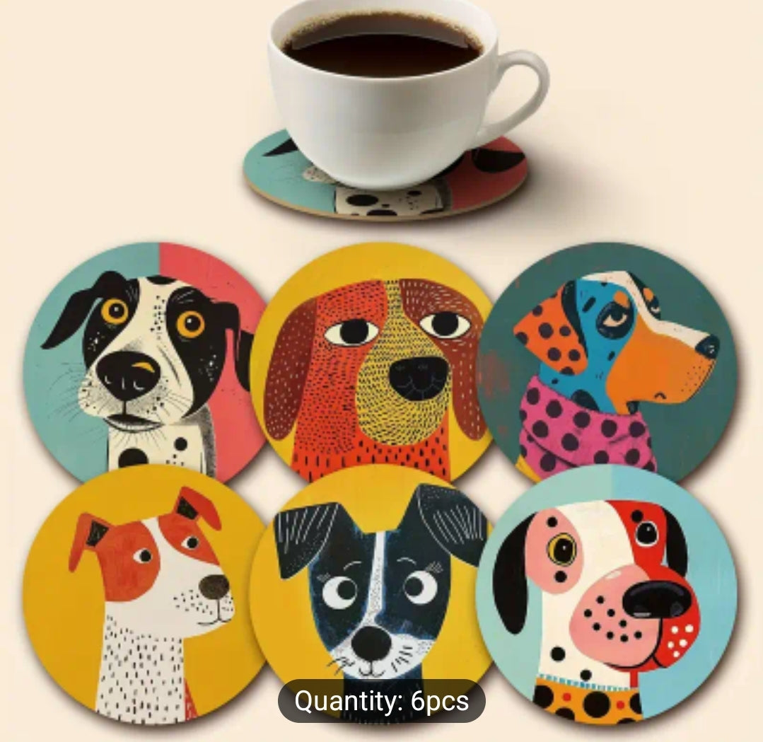 Doggie Art Wooden Coaster