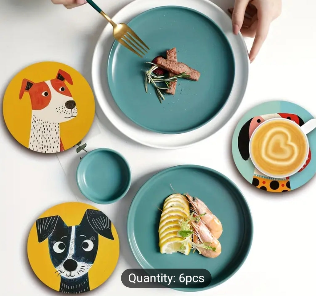Doggie Art Wooden Coaster