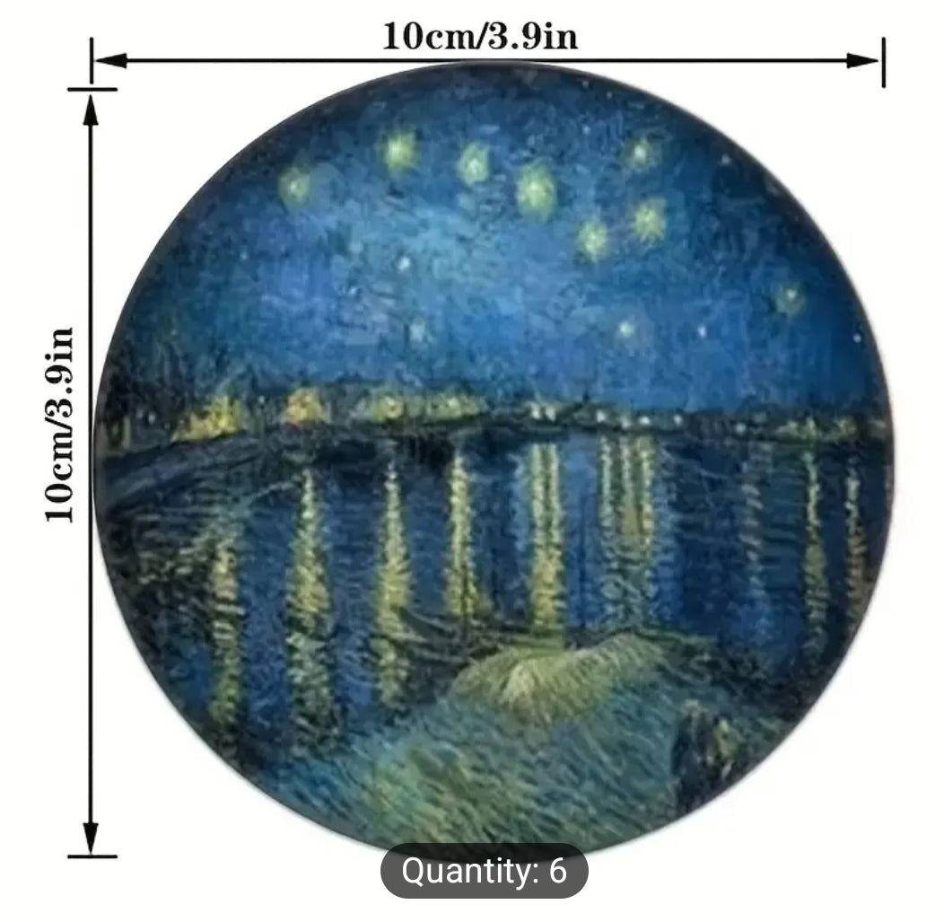Van Gogh Inspired Wooded Coaster Set