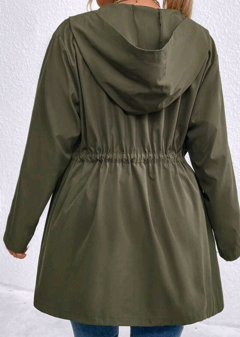 Army Green Drawstring Jacket