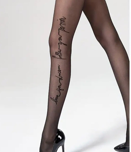 Side-Script Detail Stockings